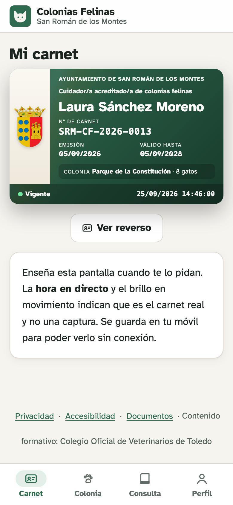 Carnet digital de persona cuidadora